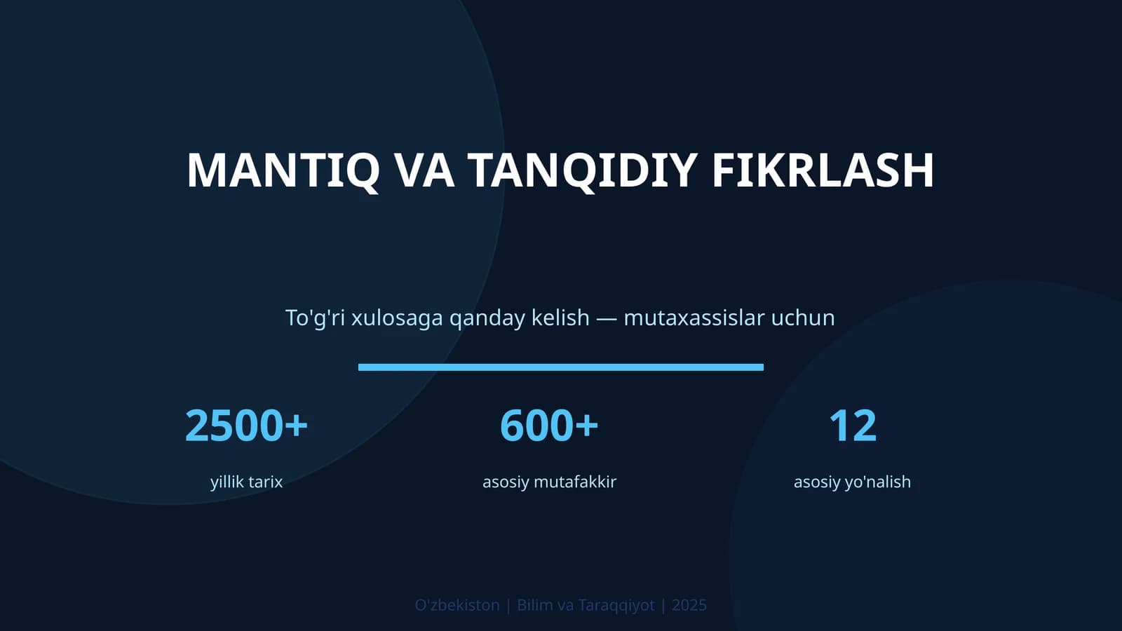 Mantiq va tanqidiy fikrlash