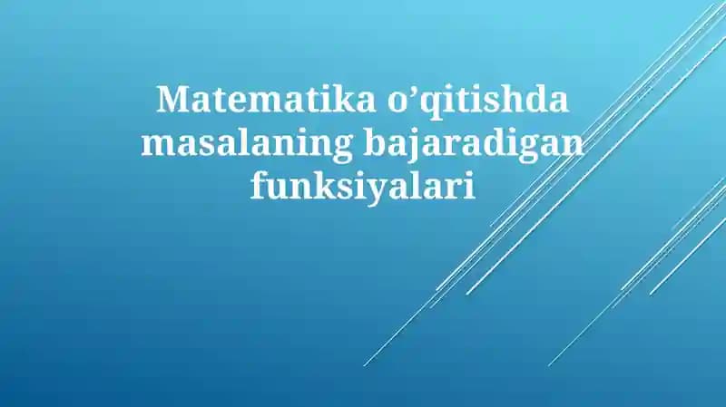Matematik masalalar