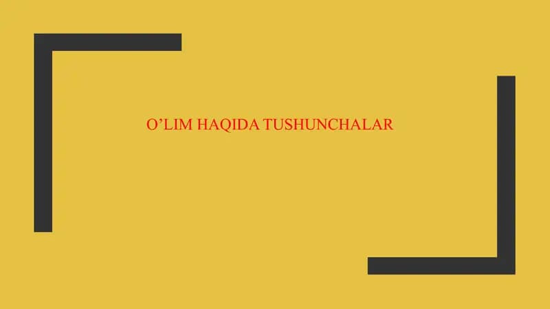 Oʻlim haqida tushuncha