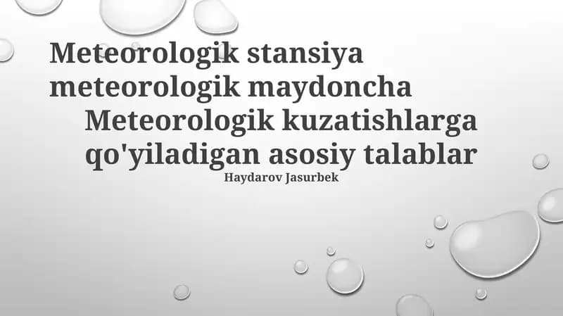 Meteorologik stansiya meteorologik maydoncha