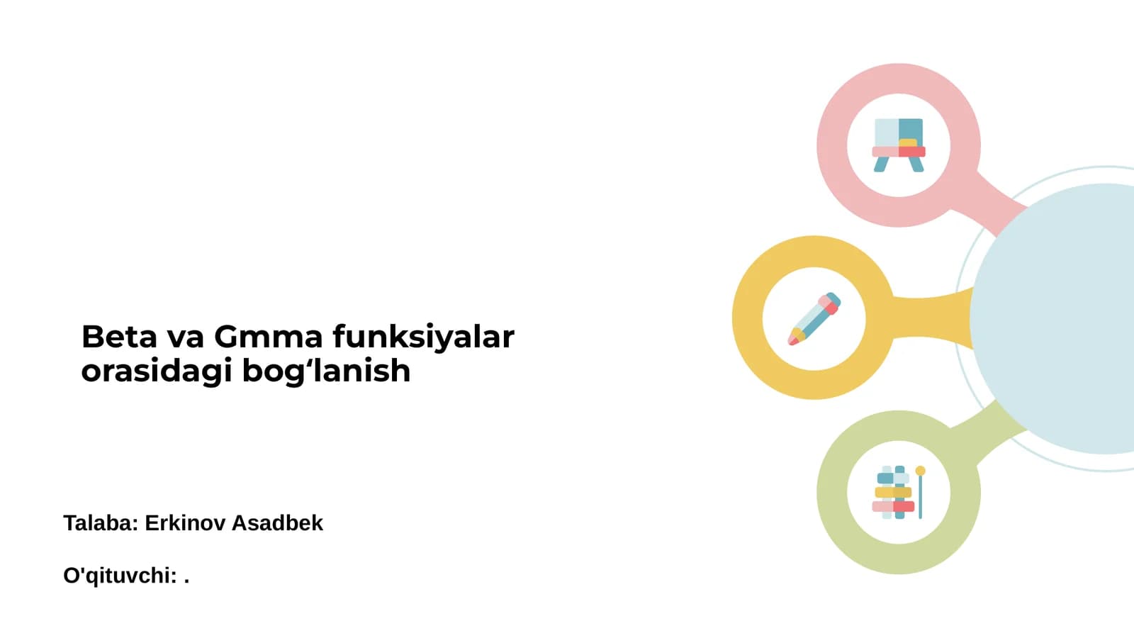 Beta va Gmma funksiyalar orasidagi bogʻlanish