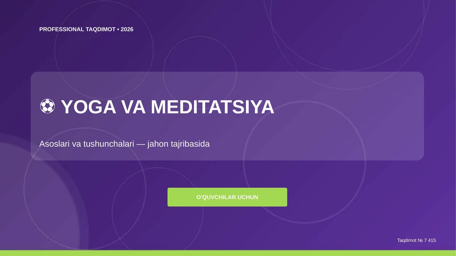 YOGA VA MEDITATSIYA
