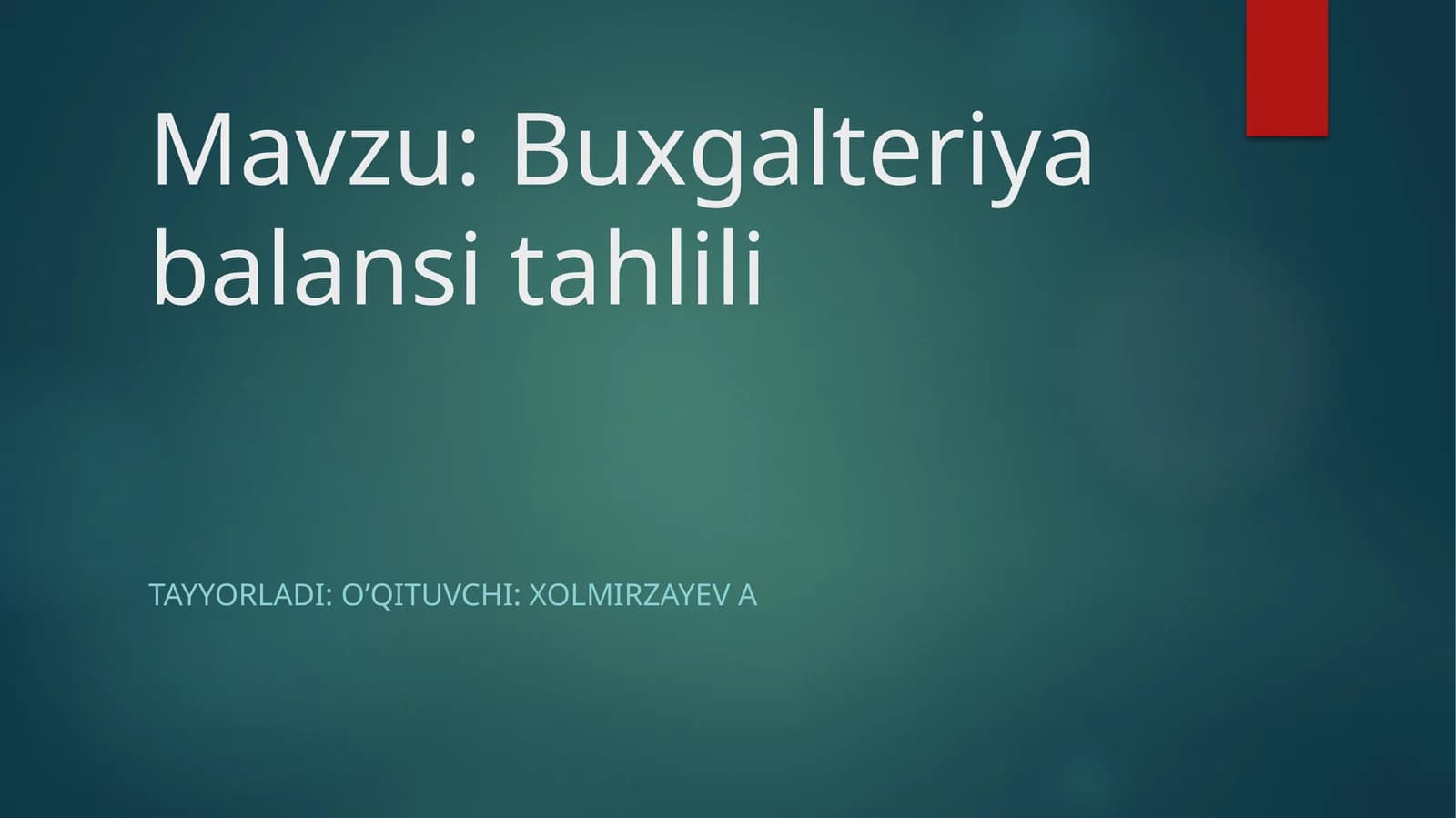 Buxgalteriya balansi tahlili