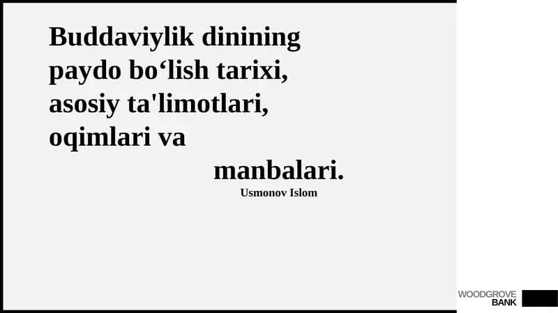Buddaviylik dinining paydo bo‘lish tarixi