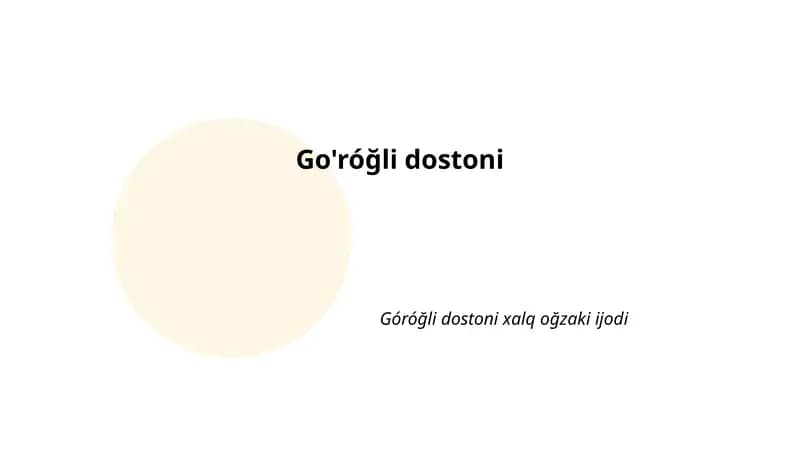Go'róğli dostoni