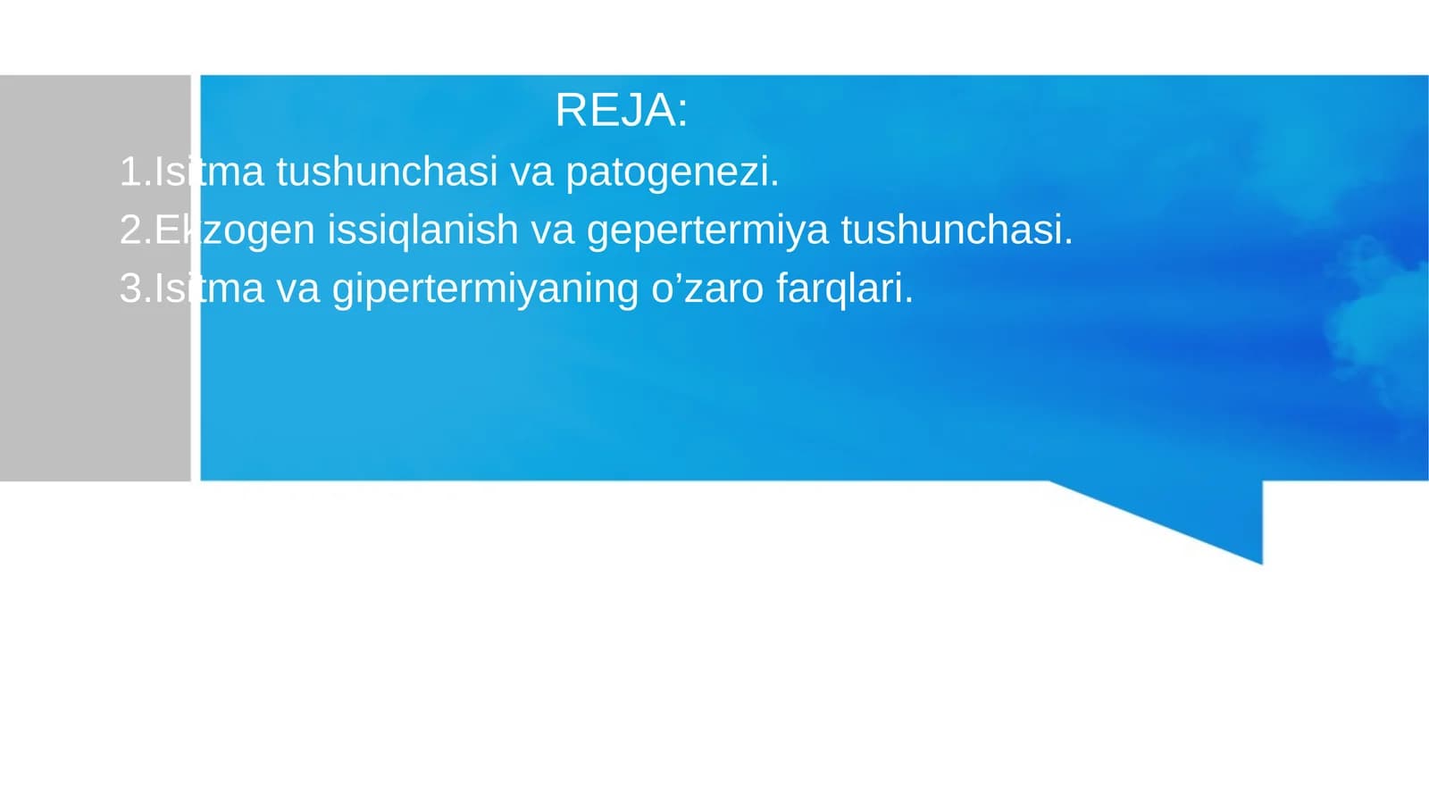 Isitma tushunchasi va patogenezi