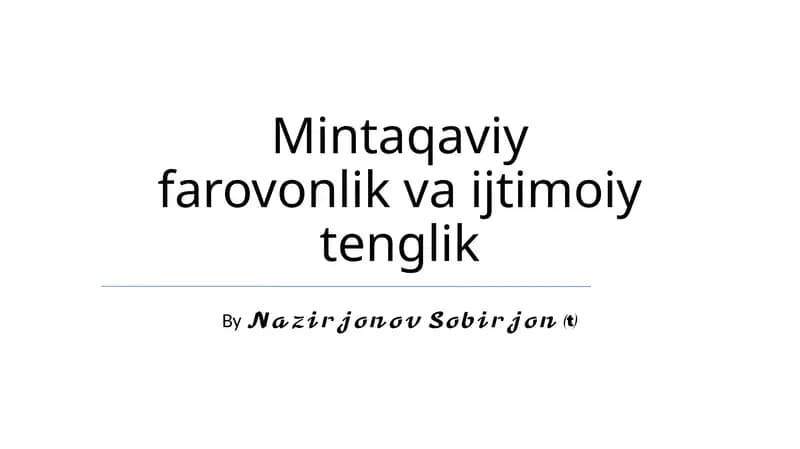 Hududiy farovonlik tafovutlari
