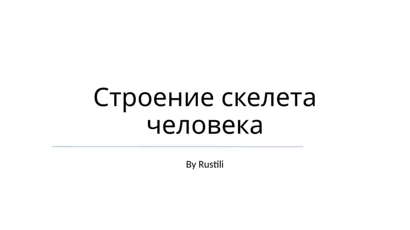 Строение скелета человека