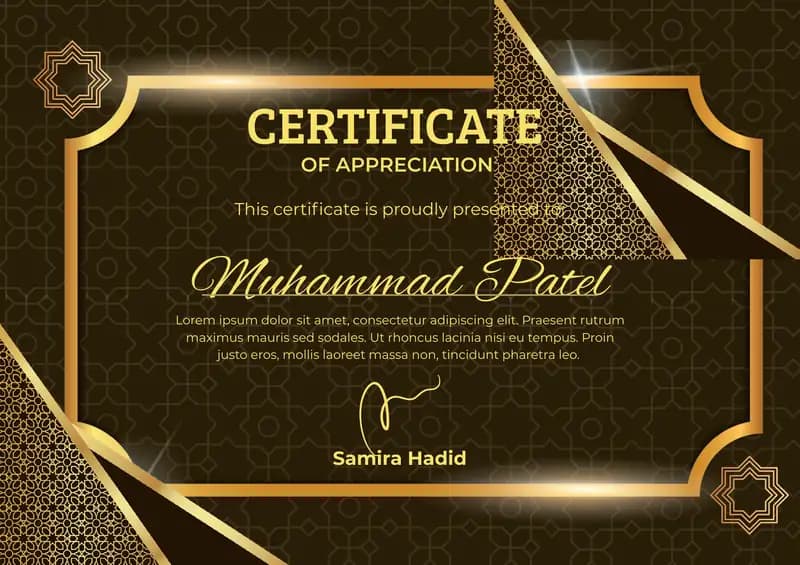 Certificate of Appreciation