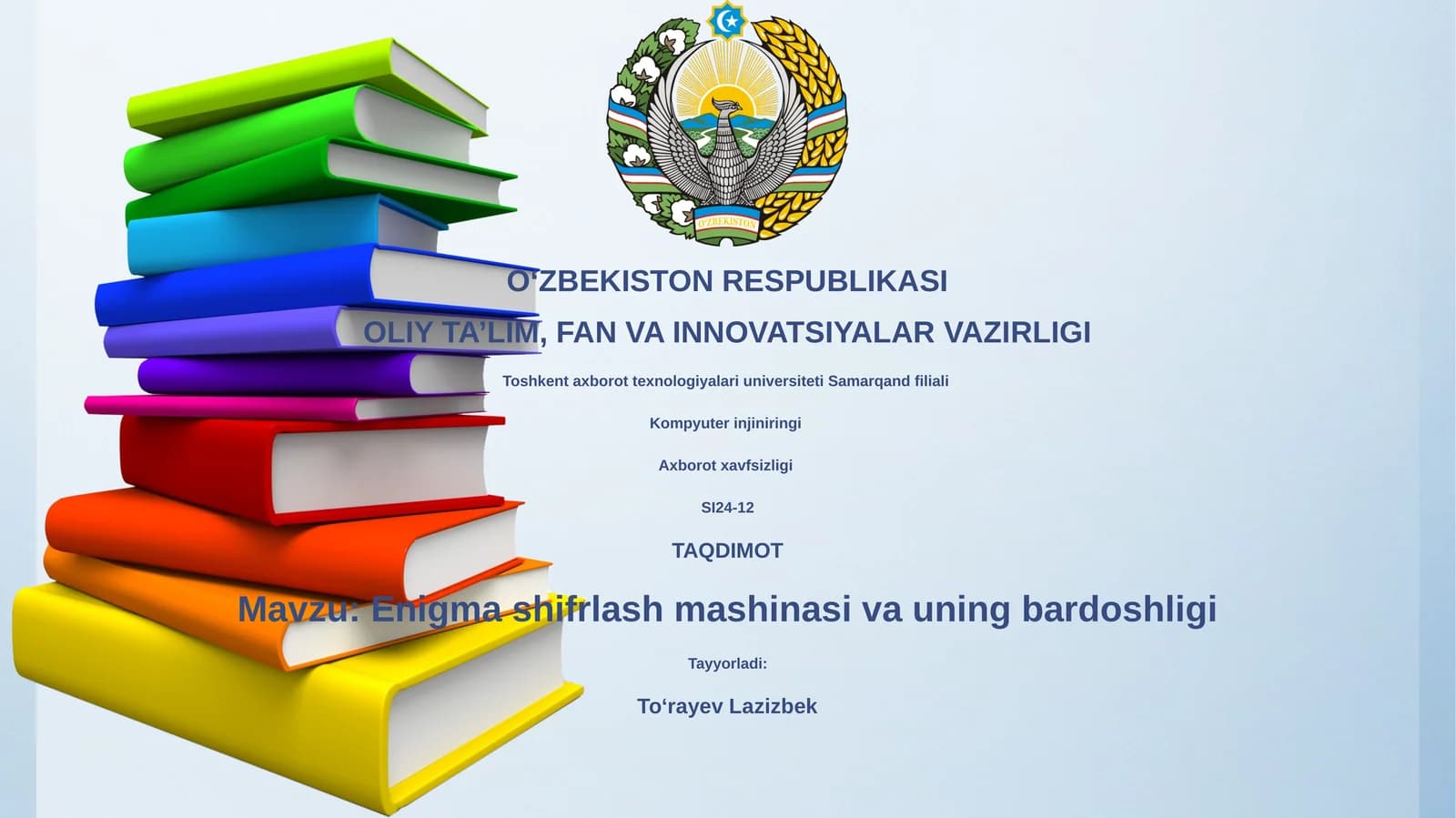Enigma shifrlash mashinasi va uning bardoshligi