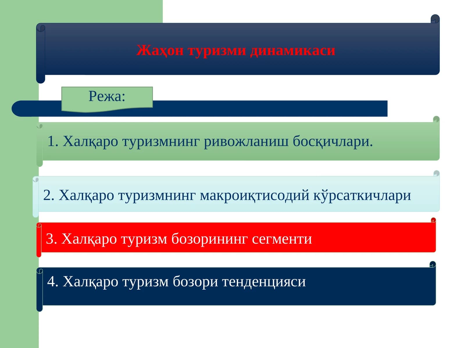 Жаҳон туризми динамикаси