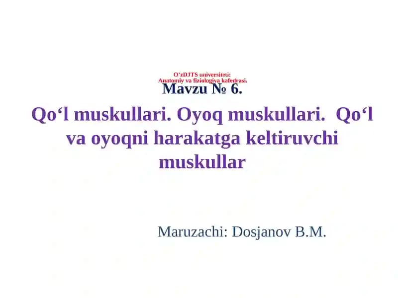 Qo‘l muskullari
