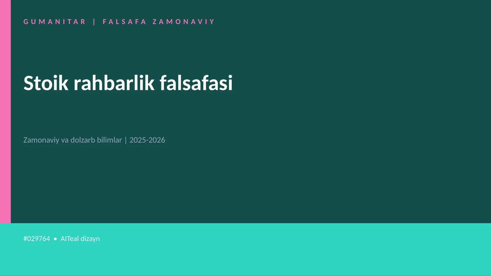 Stoik rahbarlik falsafasi