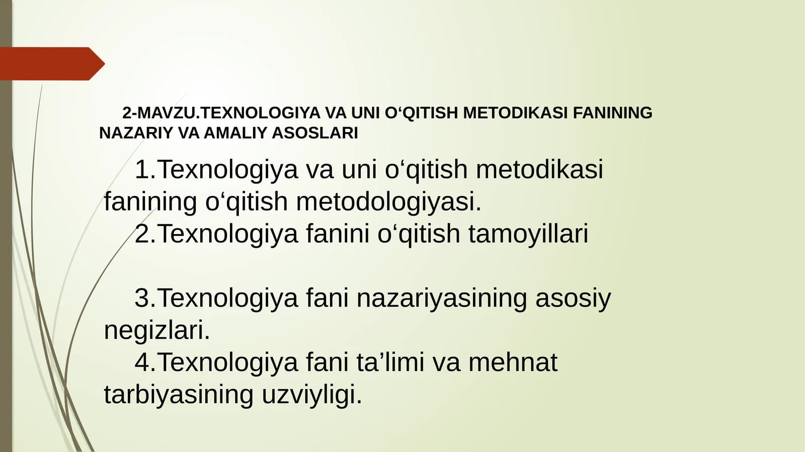 TEXNOLOGIYA VA UNI O‘QITISH METODIKASI FANINING NAZARIY VA AMALIY ASOSLARI