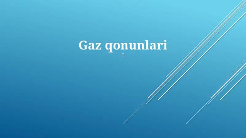 Gaz qonunlari
