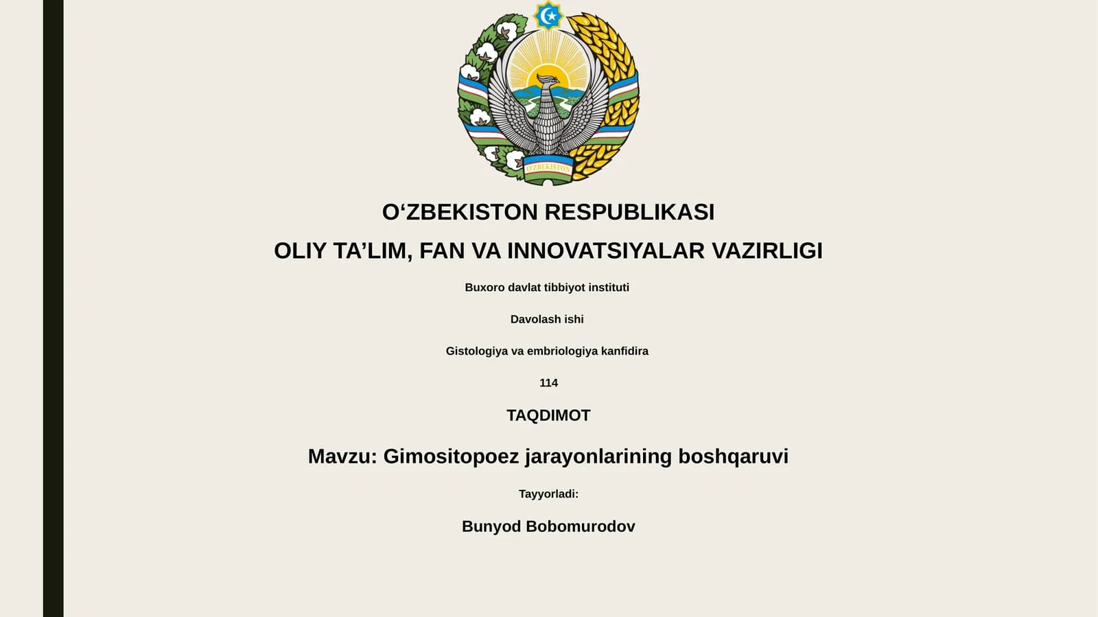 Gemositopoez jarayonlarining boshqaruvi