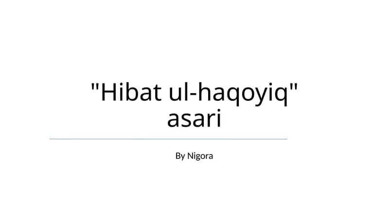 Hibat Ul-Haqoyiq
