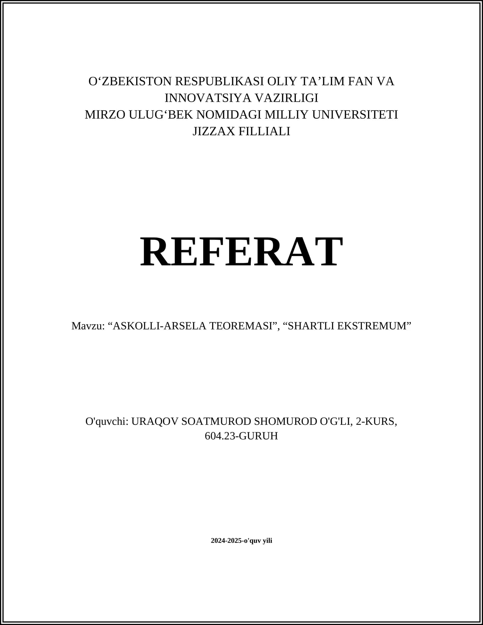 Askolli-Arsela teoremasi