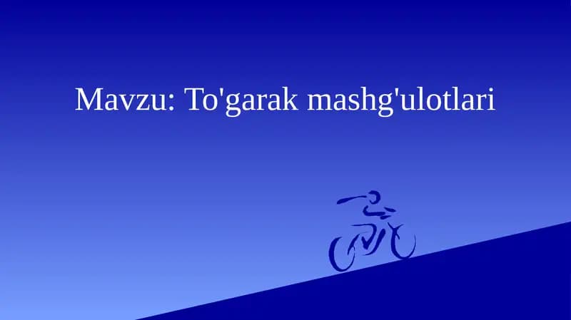 To'garak mashg'ulotlari