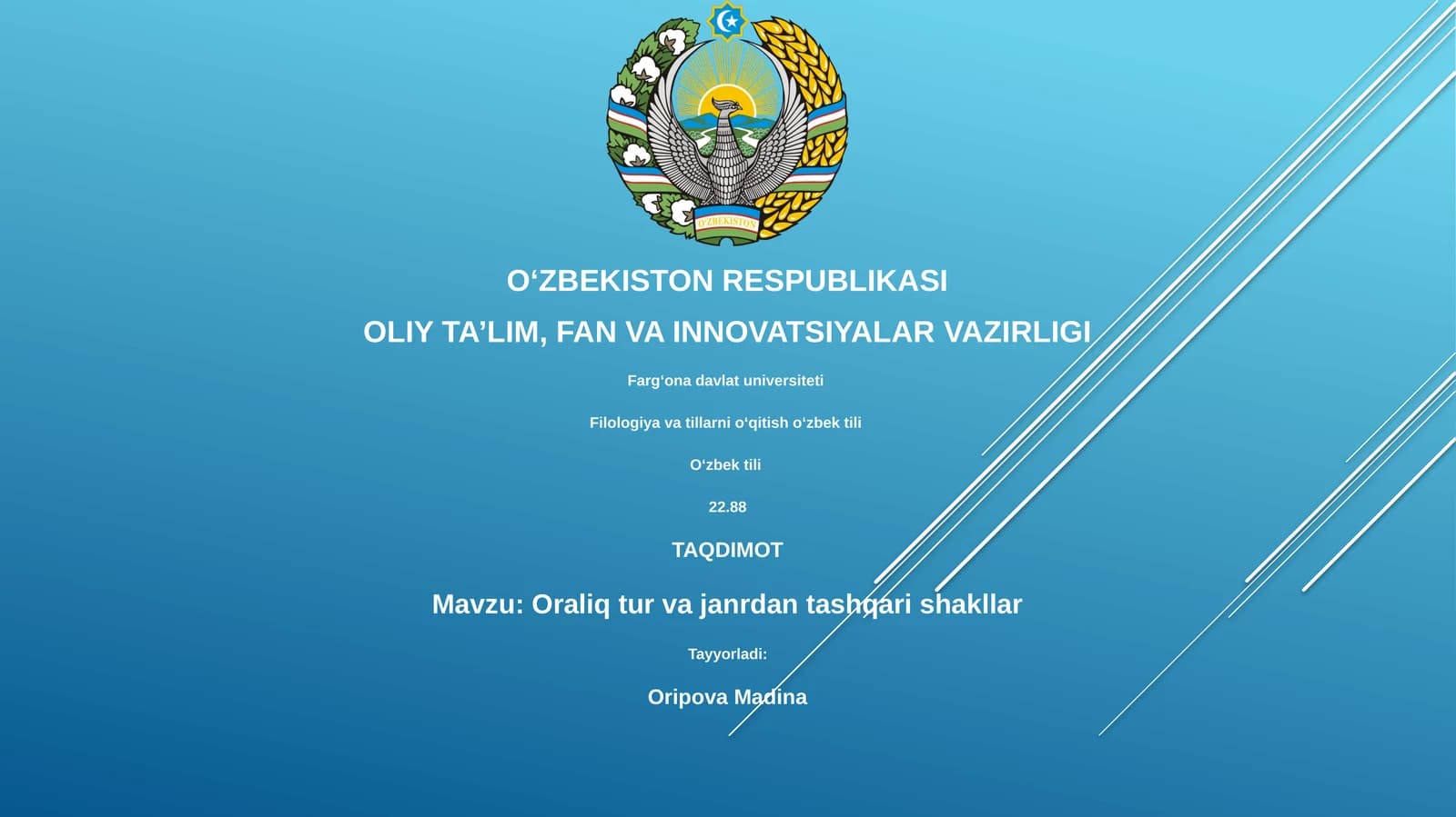 Oraliq tur va janrdan tashqari shakllar