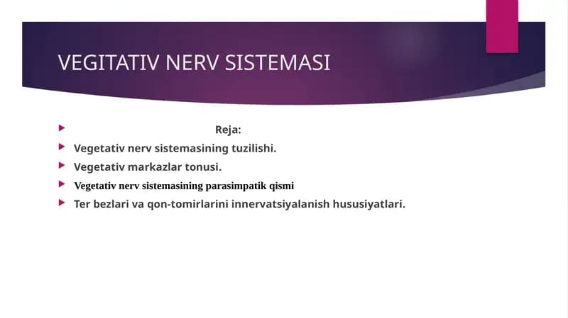 Vegetativ nerv sistemasi