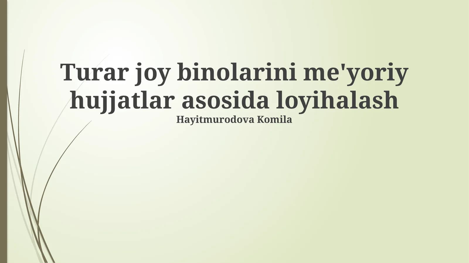 Binoning arxitekturaviy loyihalash