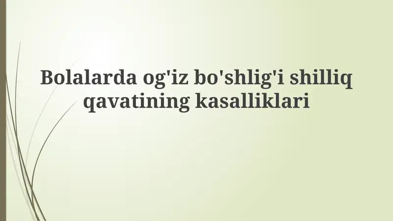 Og'iz shilliq qavati kasalliklari
