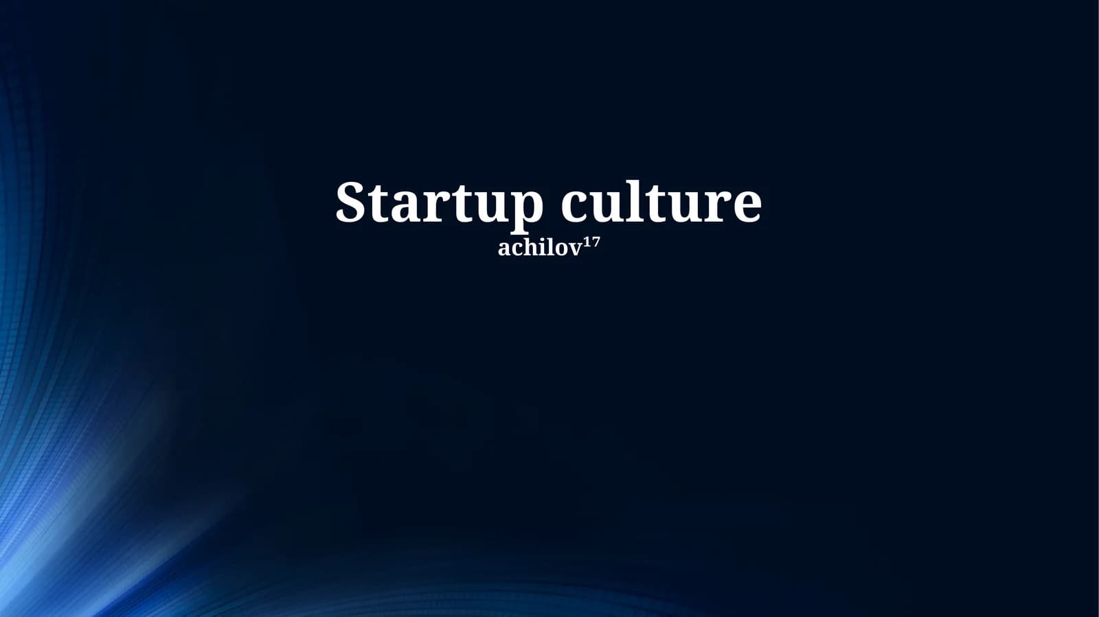 Startup culture