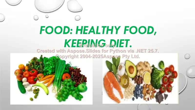 Healthy Food and Diet