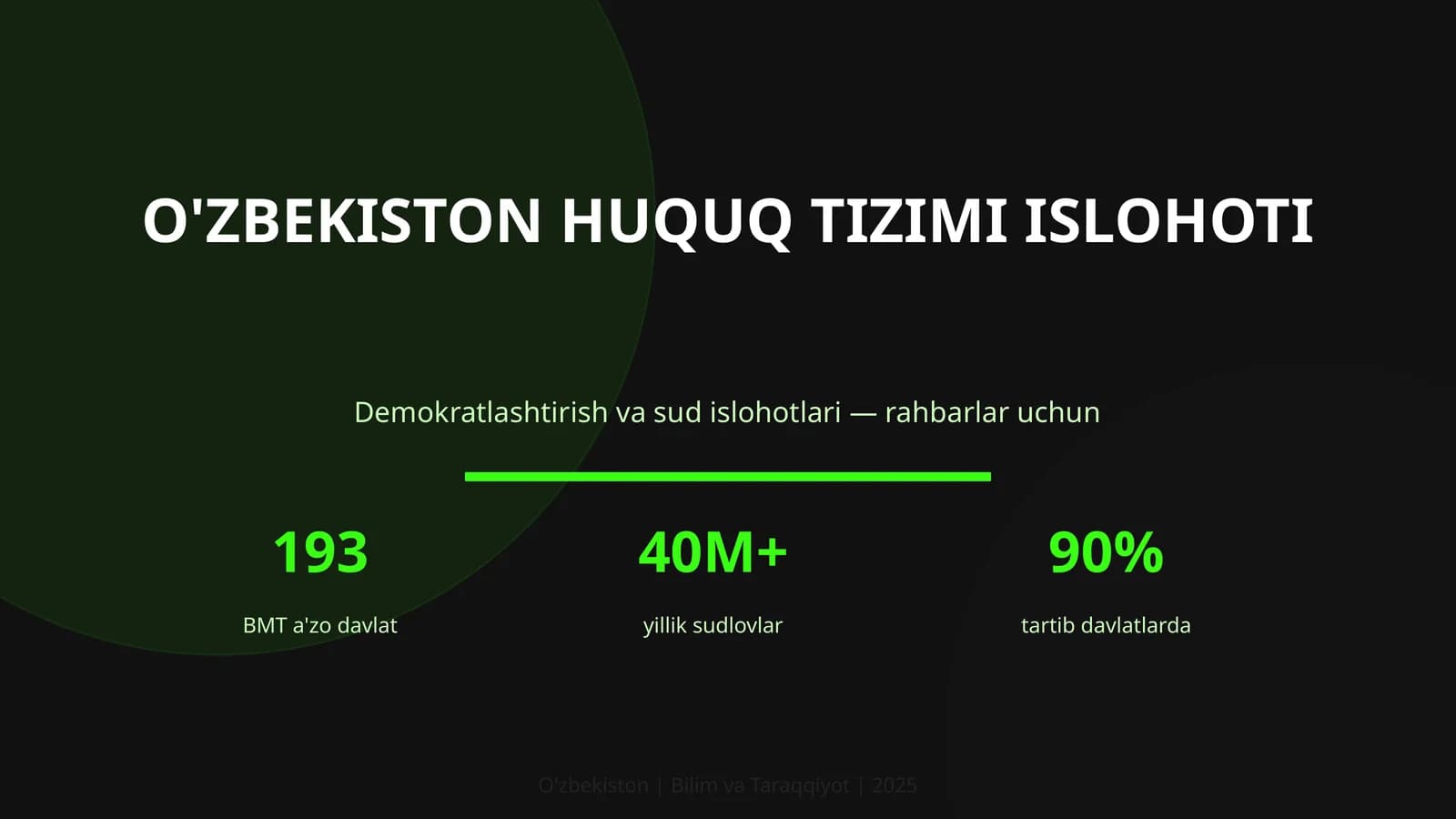 O'ZBEKISTON HUQUQ TIZIMI ISLOHOTI