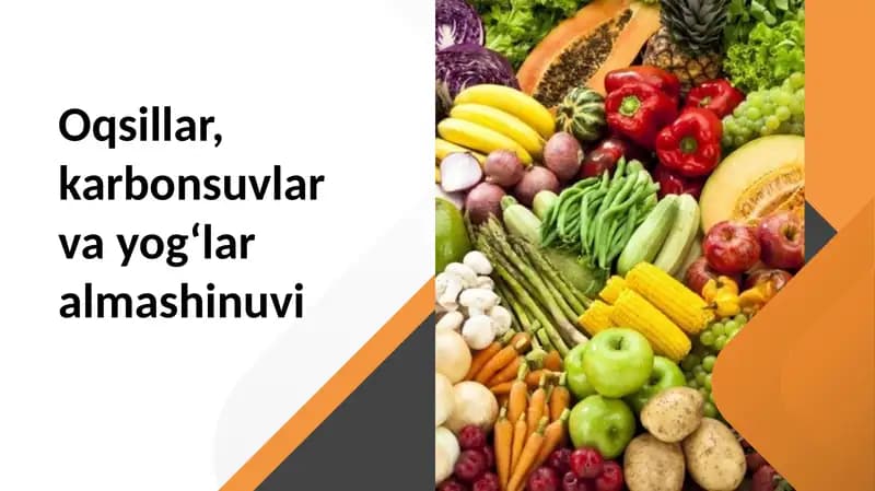 Oqsillar, karbonsuvlar va yog‘lar almashinuvi