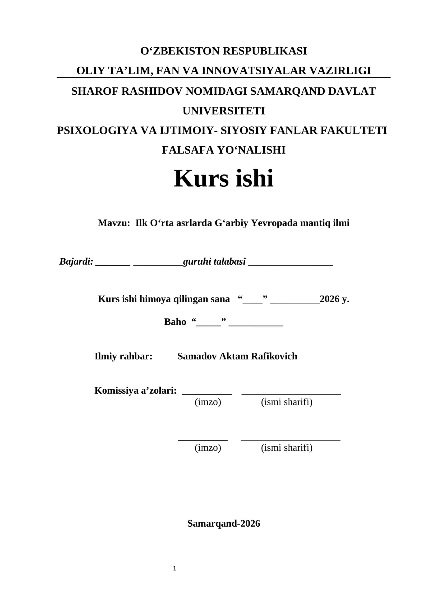 Ilk O‘rta asrlarda G‘arbiy Yevropada mantiq ilmi