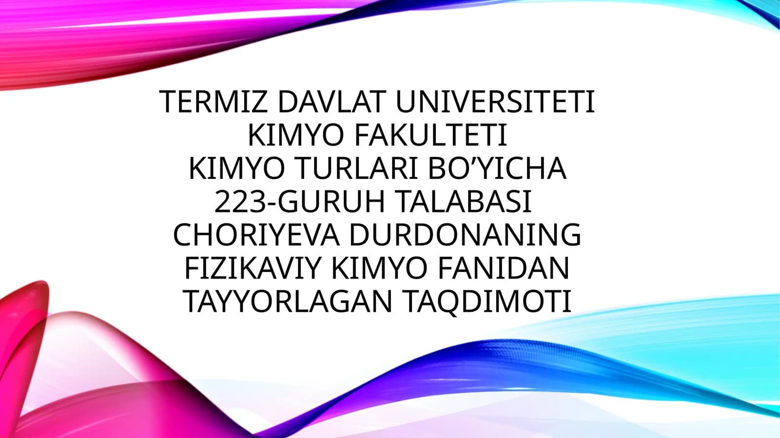 suyuqliklarning sirttarangligini o’rganish
