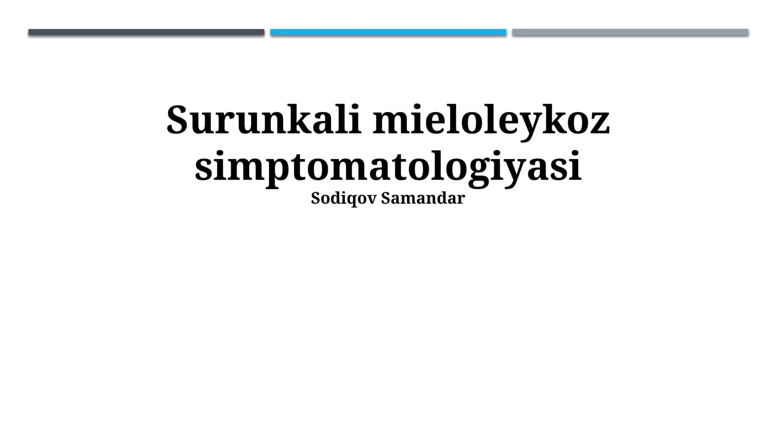 Surunkali mieloleykoz simptomatologiyasi