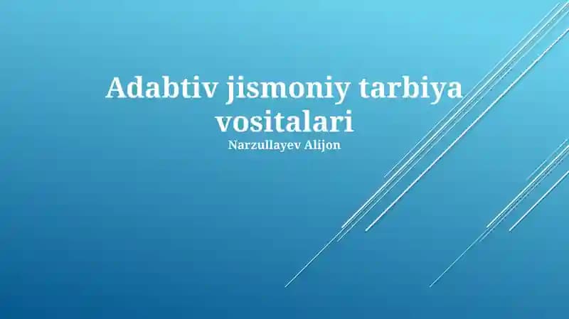 Adabtiv jismoniy tarbiya vositalari