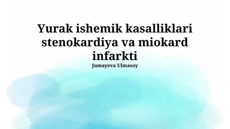Angina pektoris: alomatlar va tashxis