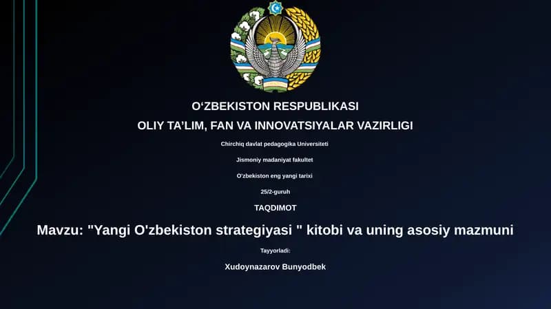 Yangi O'zbekiston strategiyasi