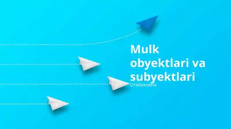 Mulk obyektlari va subyektlari