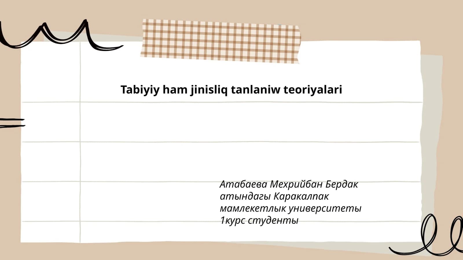 Tabiyiy ham jinisliq tanlaniw teoriyalari