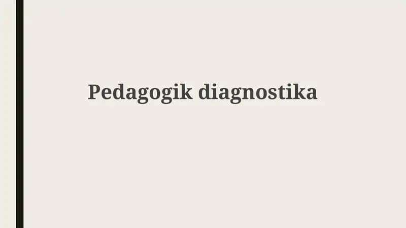 Pedagogik diagnostika
