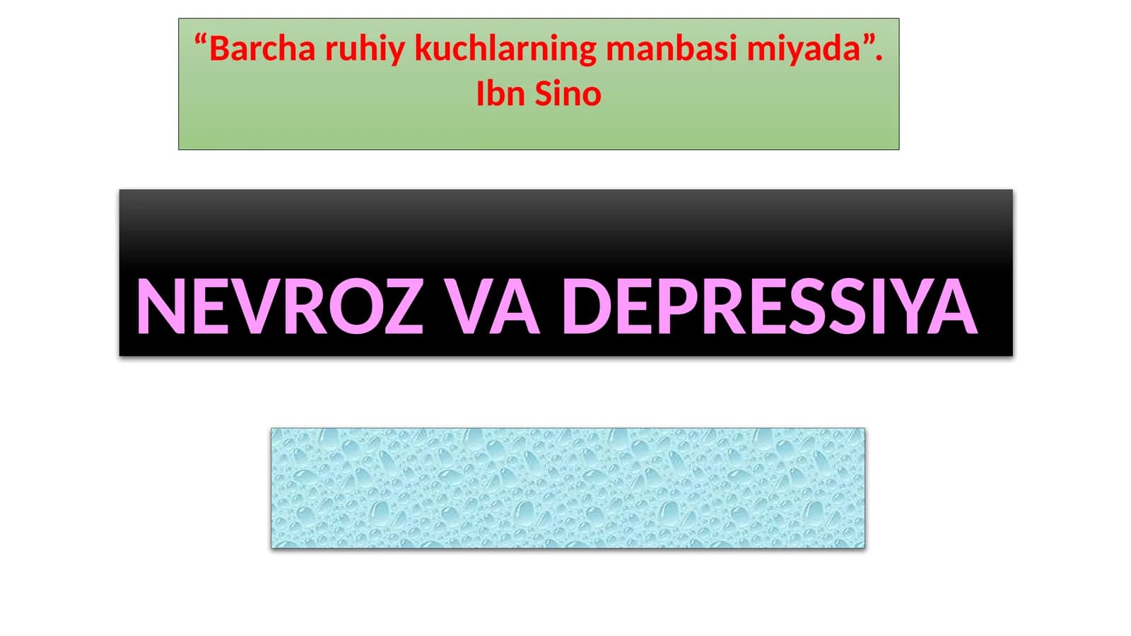 NEVROZ VA DEPRESSIYA
