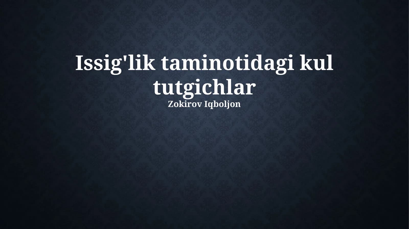 Issig'lik taminotidagi kul tutgichlar