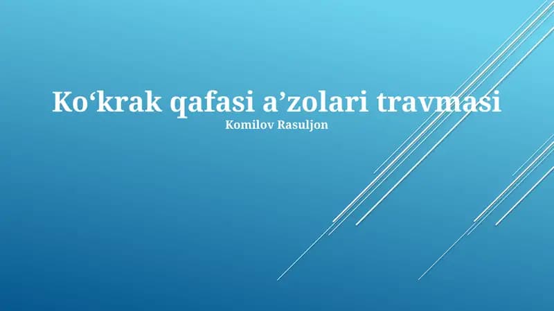 Ko‘krak qafasi a’zolari travmasi