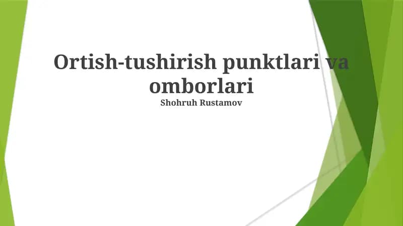 Ortish-tushirish punktlari va omborlari