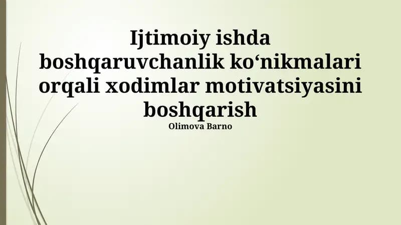 Samarali motivatsiya strategiyasi