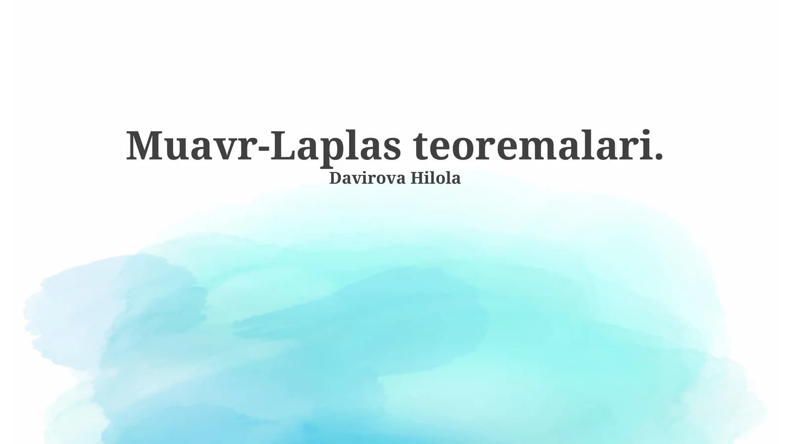 Muavr-Laplas teoremalari