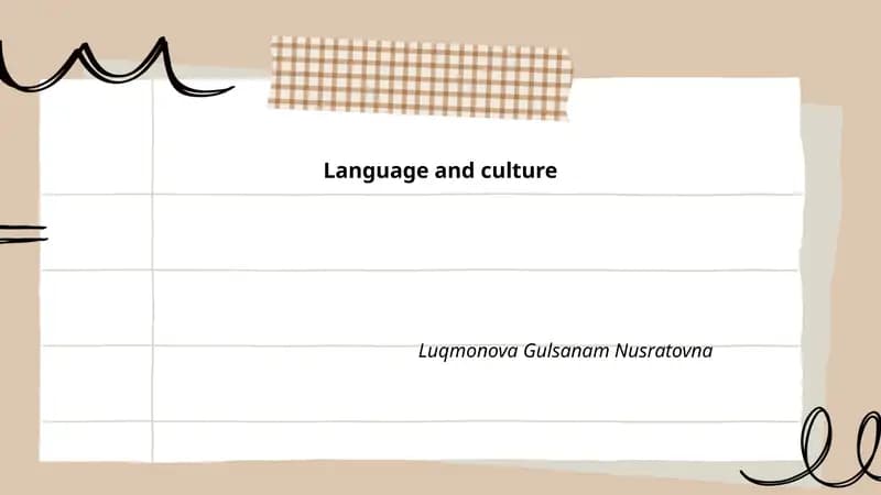 Language and culture