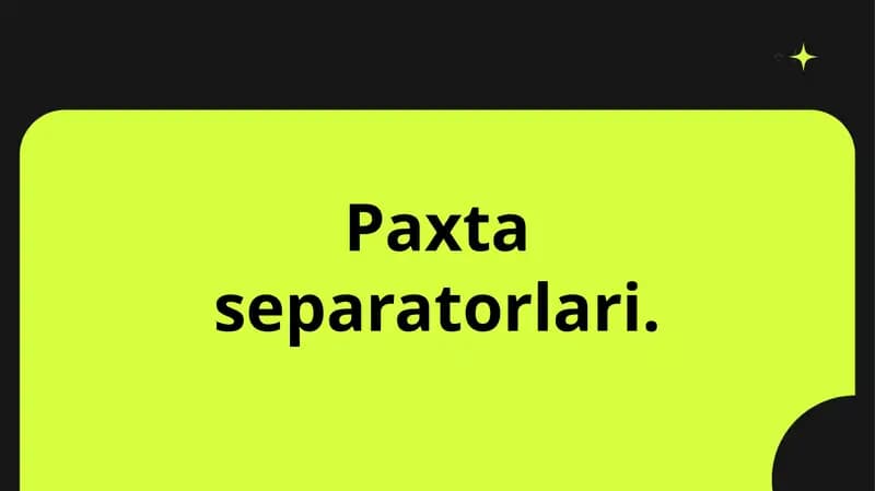 Paxta separatorlari.