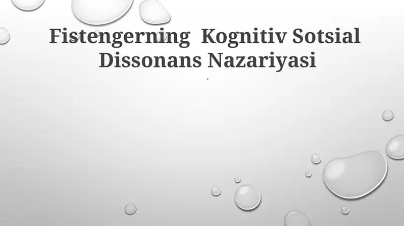 Kognitiv Sotsial Dissonans Nazariyasi