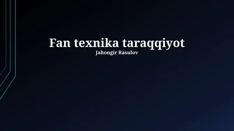 Fan texnika taraqqiyot